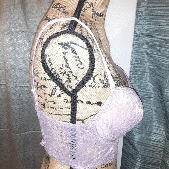 Youmita Mauve Ash 36C Floral Overlay longline bra NWT - Picture 6 of 9